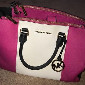 Hot Pink and Black Michael Kors Purse